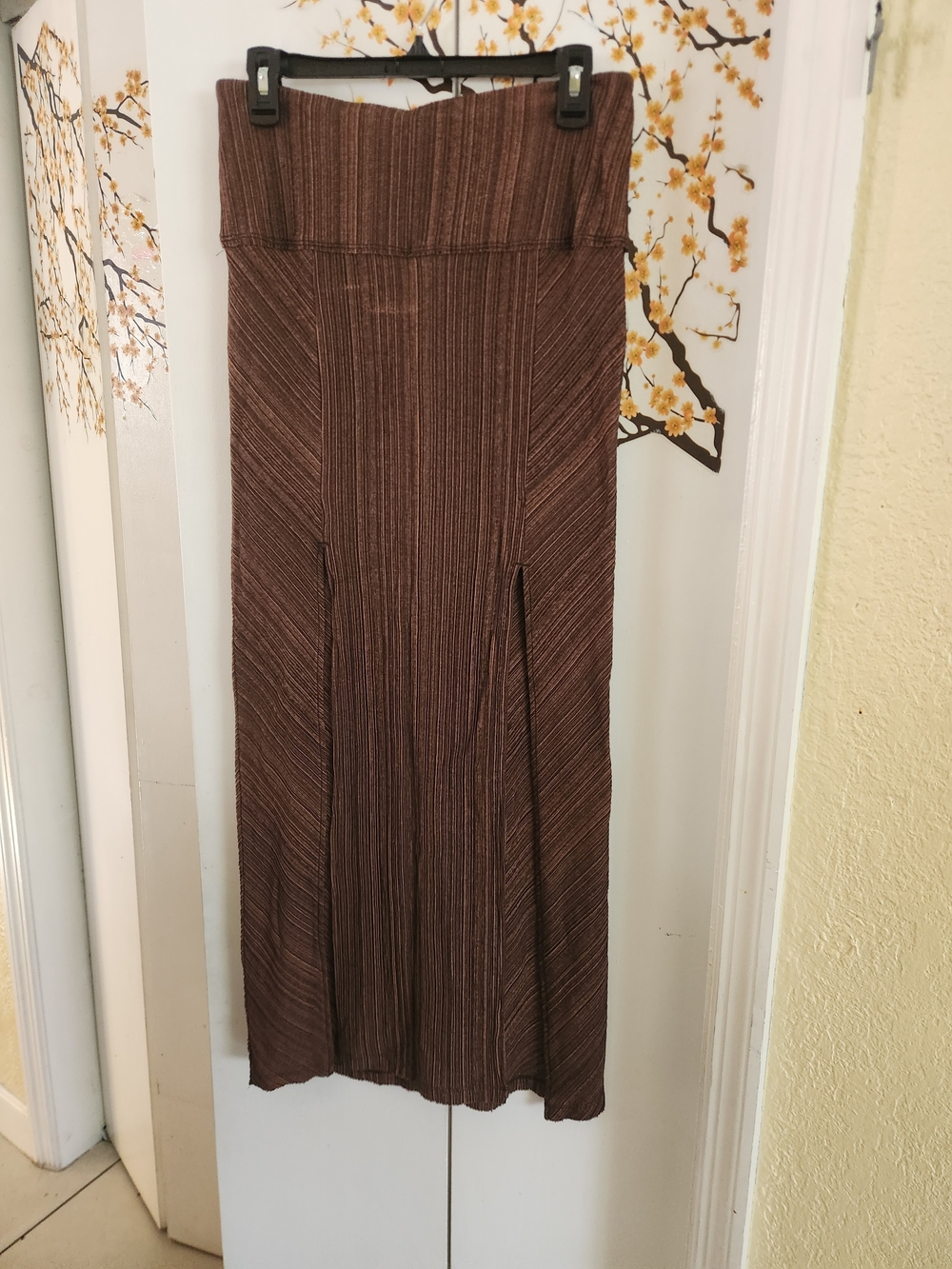 Free People Ribbed Brown Maxi Skirt
